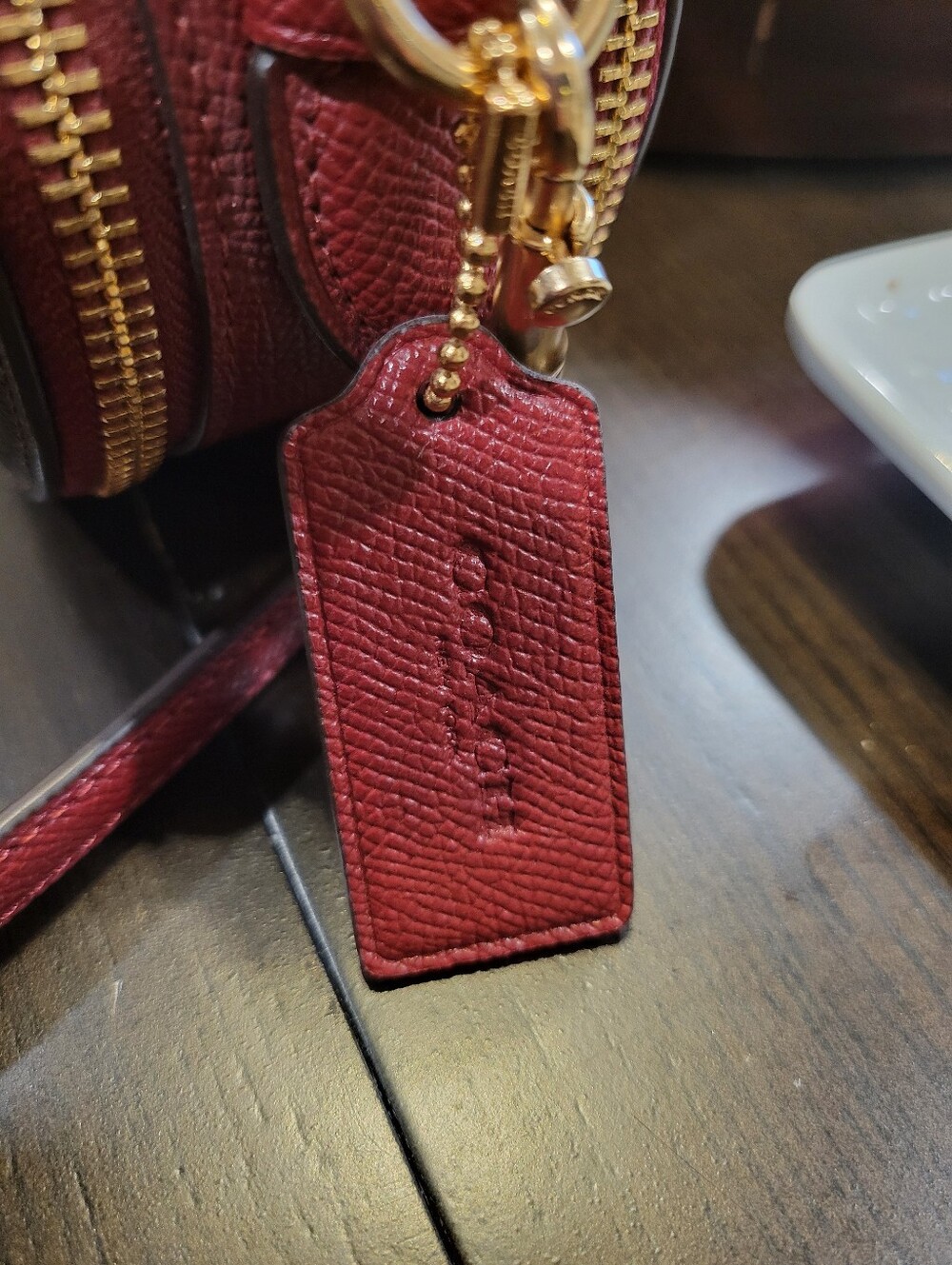 Coach Heart-Shaped Signature Canvas Mini Crossbody in Brown with Pink Accents - Picture 4 of 7